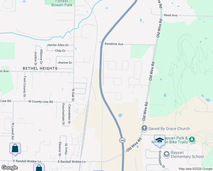 map of restaurants, bars, coffee shops, grocery stores, and more near 962 Remington Drive in Bethel Heights