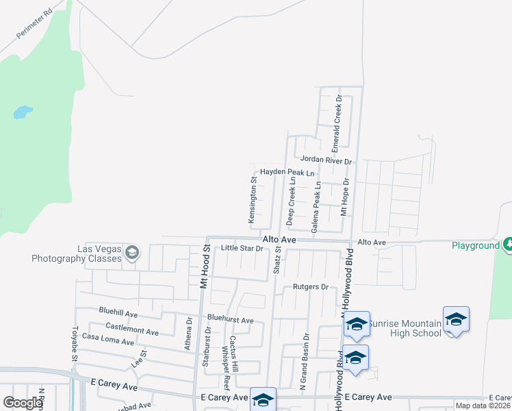 map of restaurants, bars, coffee shops, grocery stores, and more near 6439 Woodsey Court in Las Vegas
