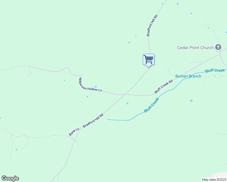 map of restaurants, bars, coffee shops, grocery stores, and more near 190 Bradford Hill Road in Brush Creek