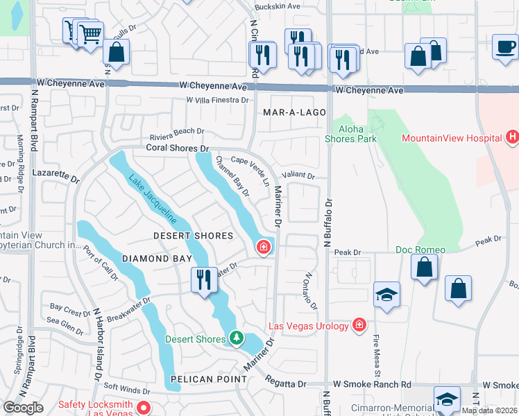 map of restaurants, bars, coffee shops, grocery stores, and more near 7804 Cape Vista Lane in Las Vegas