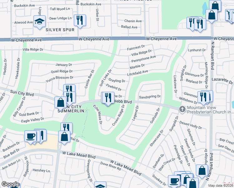 map of restaurants, bars, coffee shops, grocery stores, and more near 9056 Gemstone Drive in Las Vegas