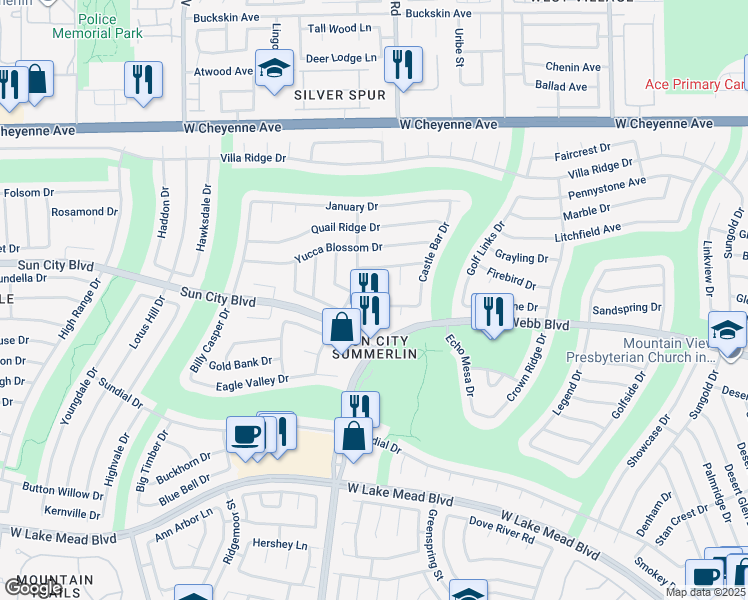 map of restaurants, bars, coffee shops, grocery stores, and more near 9308 Cactus Wood Drive in Las Vegas