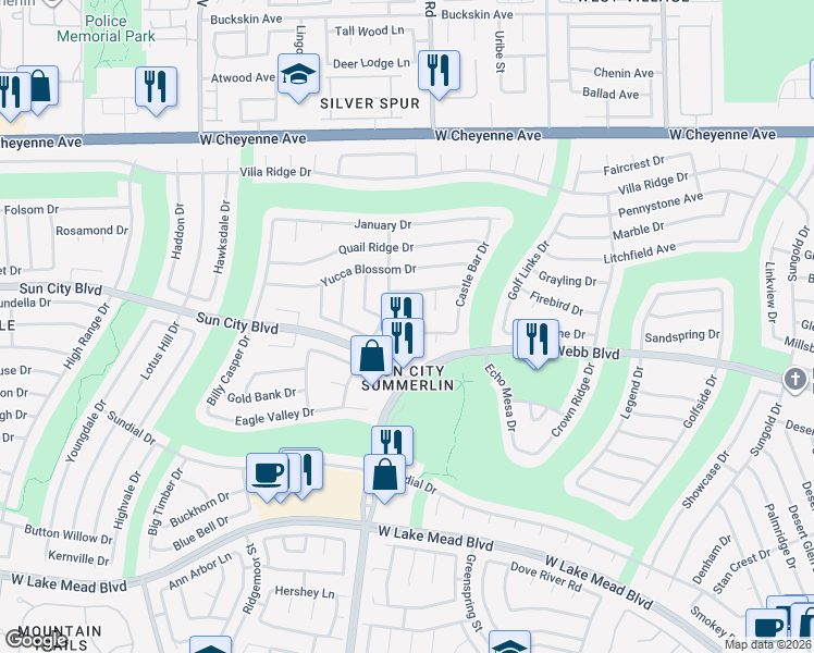 map of restaurants, bars, coffee shops, grocery stores, and more near 2817 Brianwood Court in Las Vegas