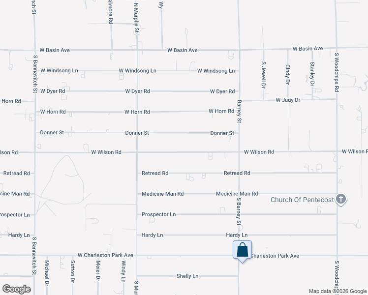 map of restaurants, bars, coffee shops, grocery stores, and more near 3231 Donner Street in Pahrump