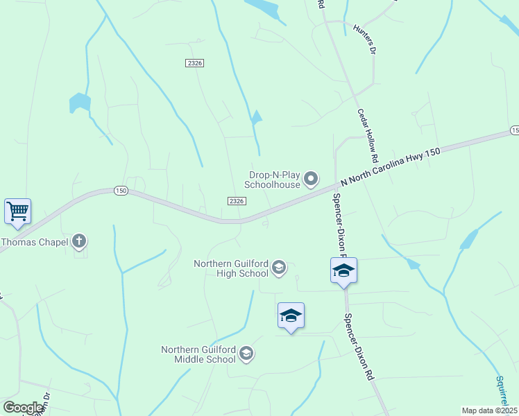 map of restaurants, bars, coffee shops, grocery stores, and more near 7902 Walkover Drive in Greensboro
