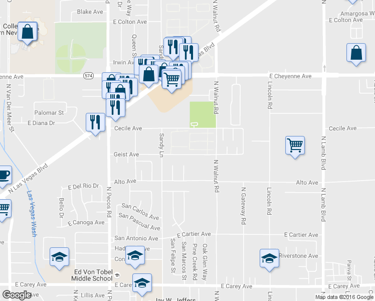 map of restaurants, bars, coffee shops, grocery stores, and more near 3790 Shirebrook Drive in Las Vegas