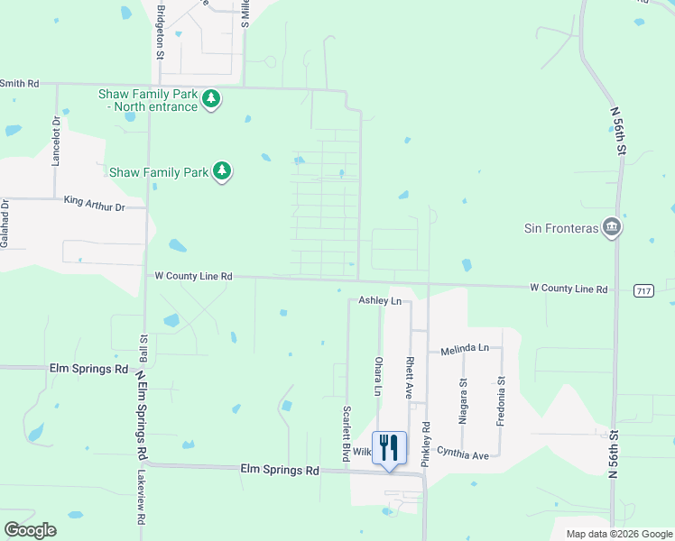 map of restaurants, bars, coffee shops, grocery stores, and more near 11903-14199 South Downum Road in Springdale