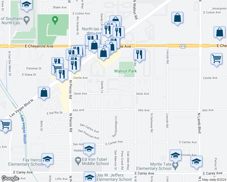 map of restaurants, bars, coffee shops, grocery stores, and more near 3790 Shirebrook Drive in Las Vegas