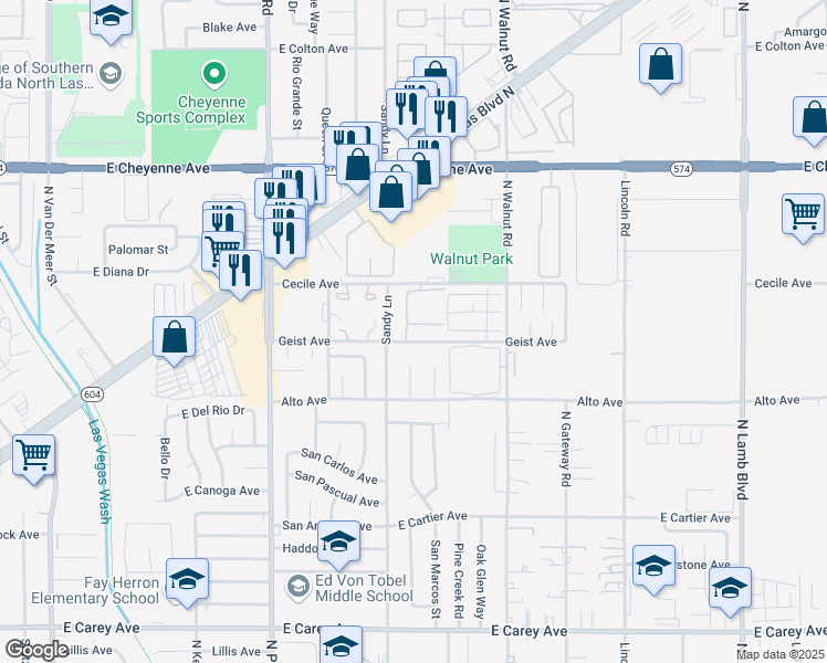 map of restaurants, bars, coffee shops, grocery stores, and more near 3751 Shirebrook Drive in Las Vegas