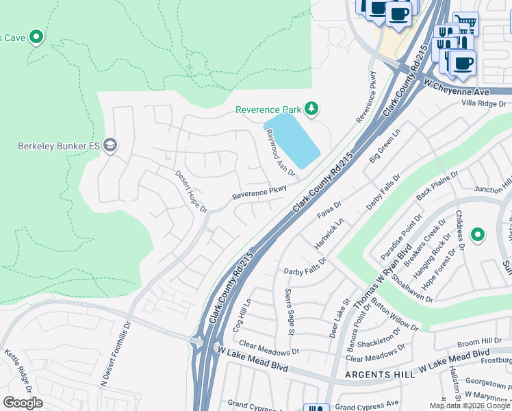 map of restaurants, bars, coffee shops, grocery stores, and more near 2760 Renewal Court in Las Vegas