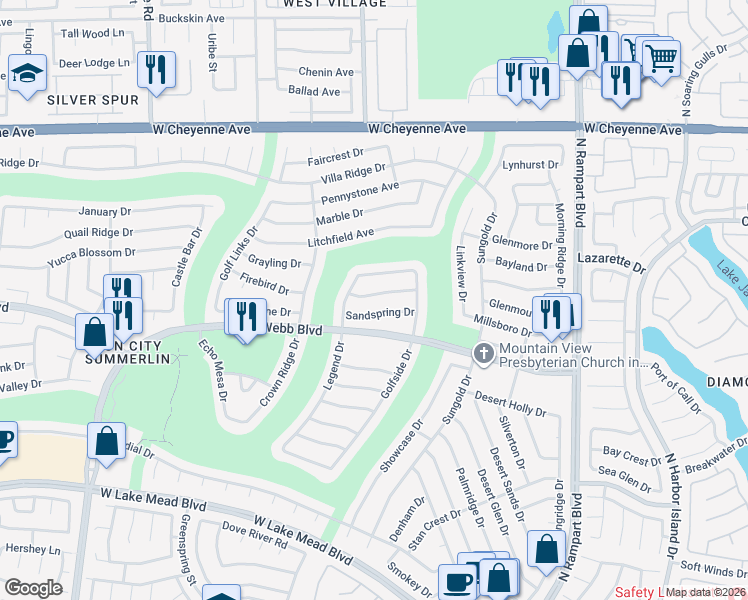 map of restaurants, bars, coffee shops, grocery stores, and more near 8816 Stoney Point Drive in Las Vegas