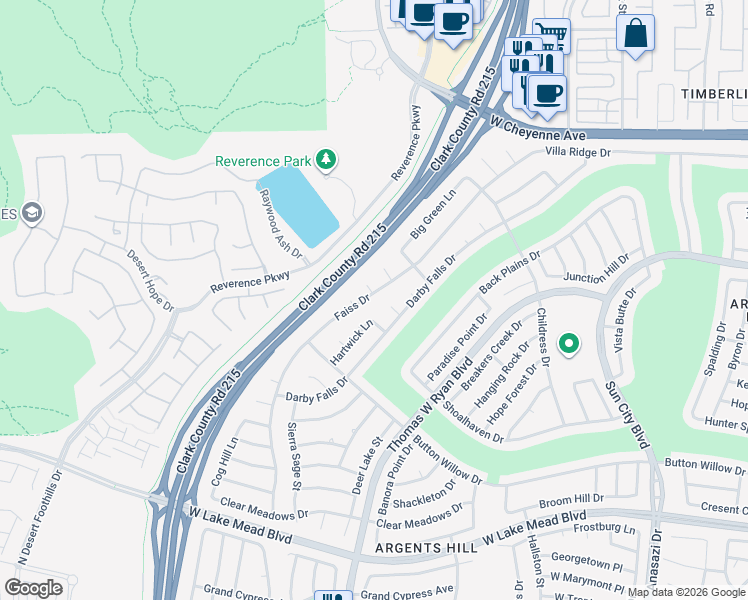 map of restaurants, bars, coffee shops, grocery stores, and more near 10712 Bennington Court in Las Vegas