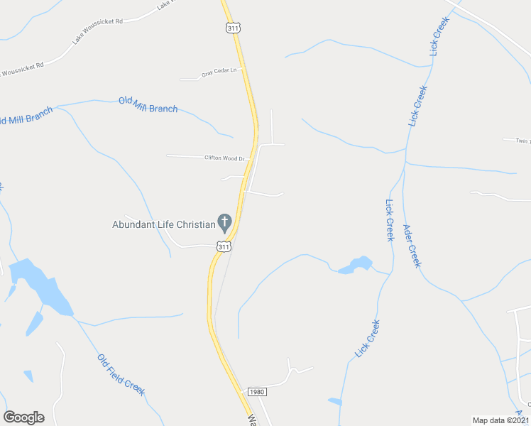 map of restaurants, bars, coffee shops, grocery stores, and more near 950 Waggoner Neal Road in Walkertown