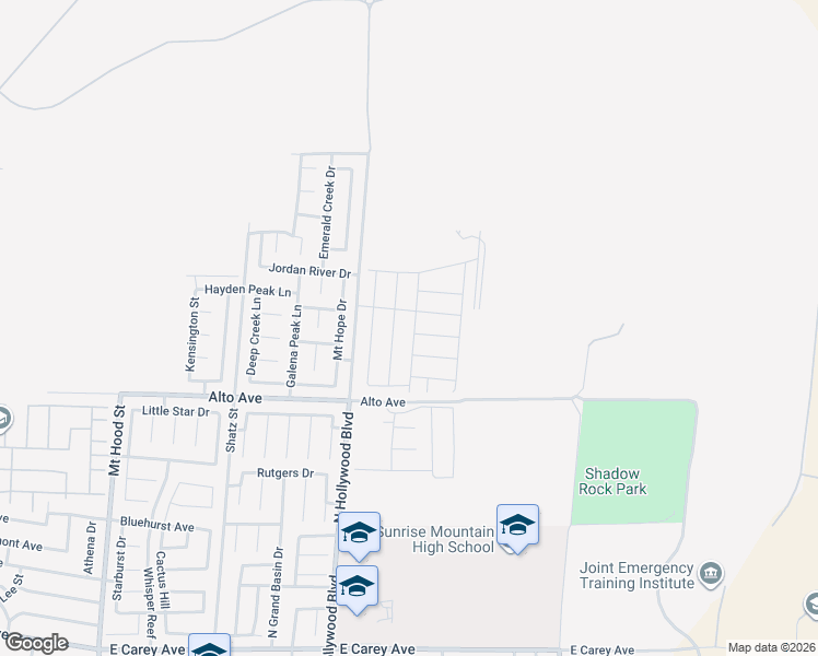 map of restaurants, bars, coffee shops, grocery stores, and more near 2936 Mount Hope Drive in Las Vegas