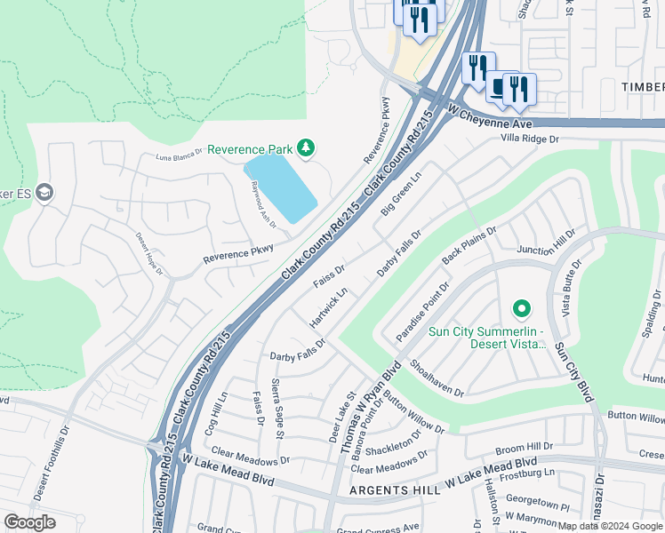 map of restaurants, bars, coffee shops, grocery stores, and more near 2779 Faiss Drive in Las Vegas