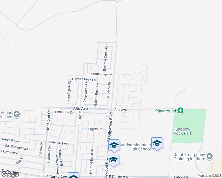 map of restaurants, bars, coffee shops, grocery stores, and more near 2924 Mount Hope Drive in Las Vegas
