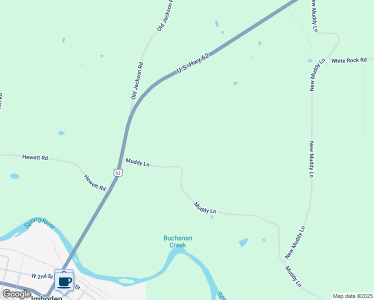 map of restaurants, bars, coffee shops, grocery stores, and more near 613-3407 Muddy Lane in Imboden