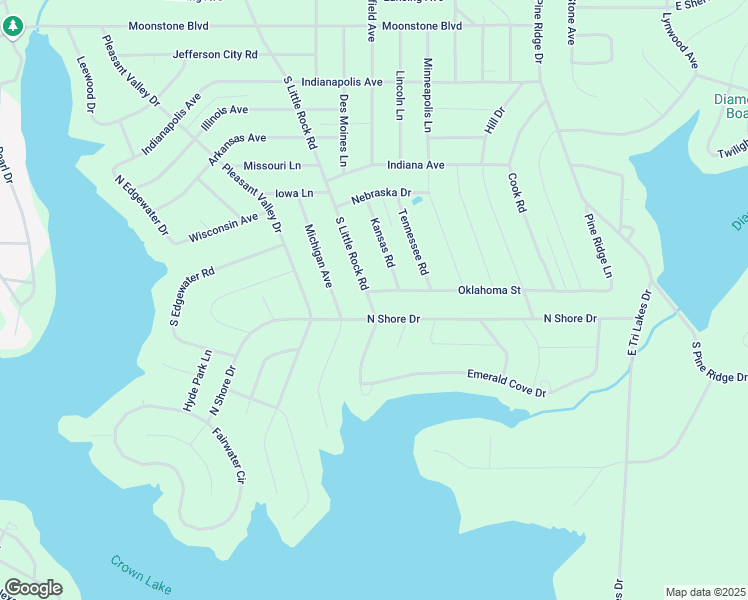 map of restaurants, bars, coffee shops, grocery stores, and more near 1401 Oklahoma Street in Horseshoe Bend