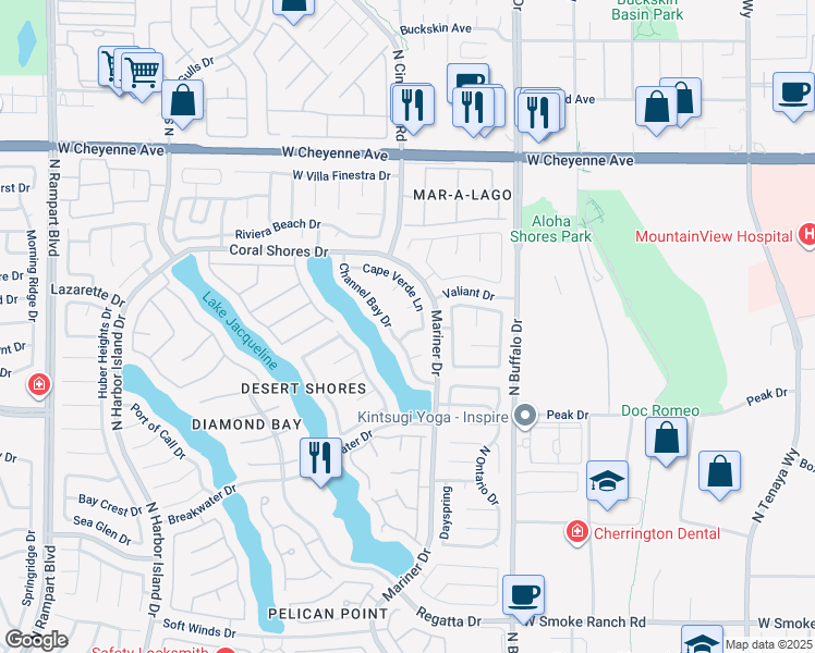 map of restaurants, bars, coffee shops, grocery stores, and more near 7812 Cape Vista Lane in Las Vegas