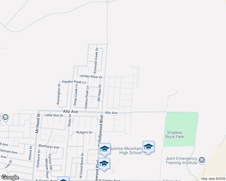 map of restaurants, bars, coffee shops, grocery stores, and more near 2936 Mount Hope Drive in Las Vegas