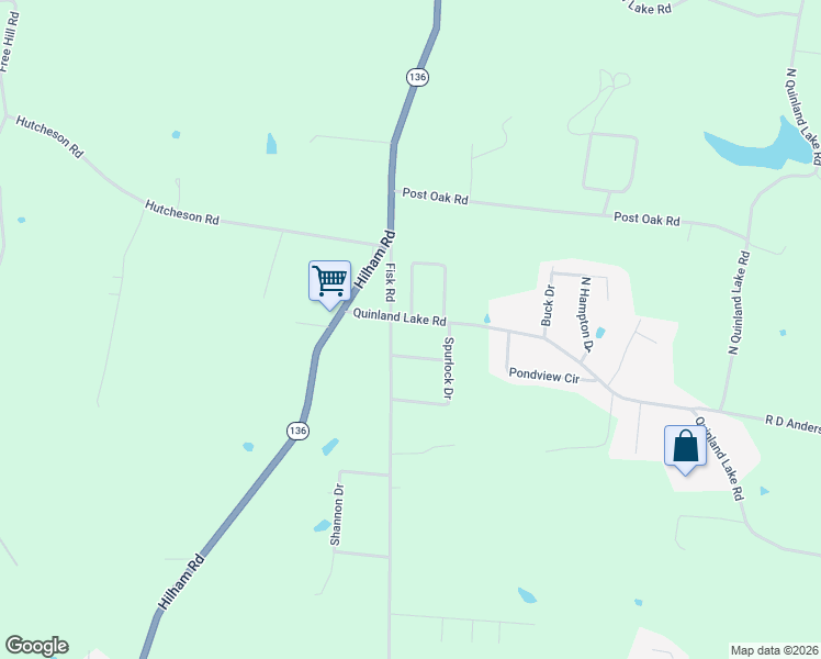 map of restaurants, bars, coffee shops, grocery stores, and more near 3453 Fisk Road in Cookeville