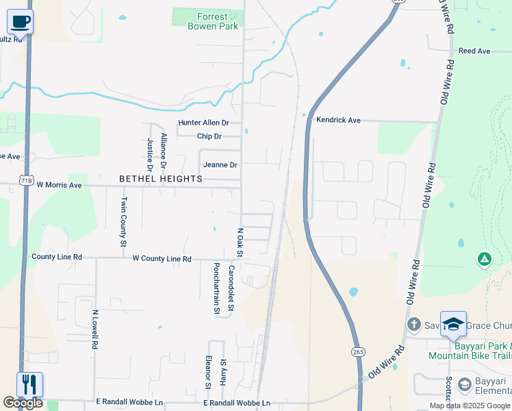 map of restaurants, bars, coffee shops, grocery stores, and more near 3333 Kings Drive in Bethel Heights