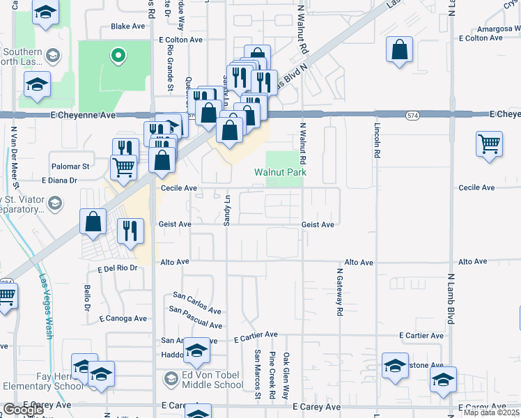 map of restaurants, bars, coffee shops, grocery stores, and more near 3790 Shirebrook Drive in Las Vegas