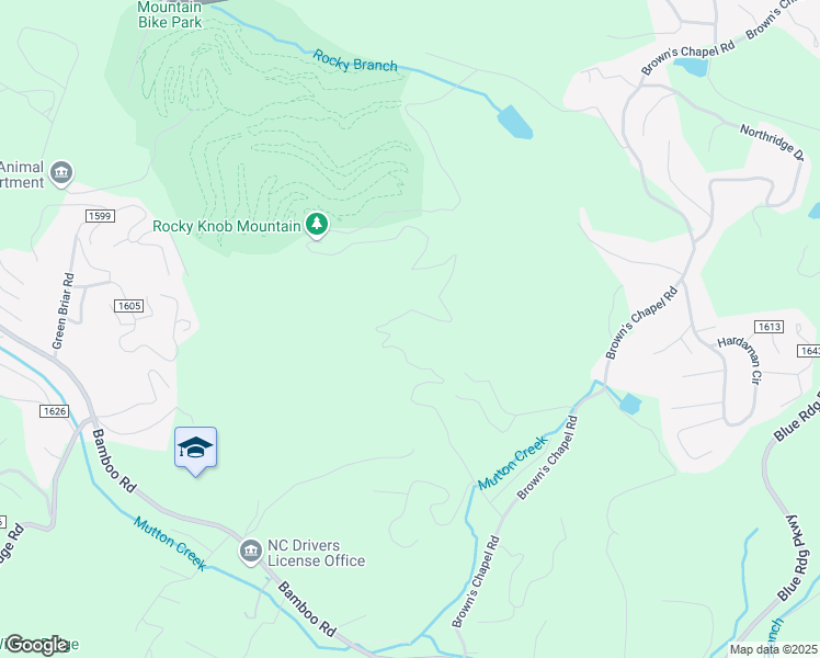 map of restaurants, bars, coffee shops, grocery stores, and more near 954 Rocky Mountain Road in Boone