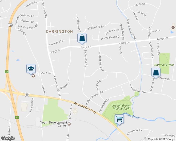 map of restaurants, bars, coffee shops, grocery stores, and more near 4364 Enchanted Circle in Nashville