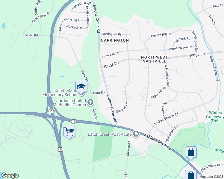 map of restaurants, bars, coffee shops, grocery stores, and more near 4222 Eatons Creek Rd in Nashville