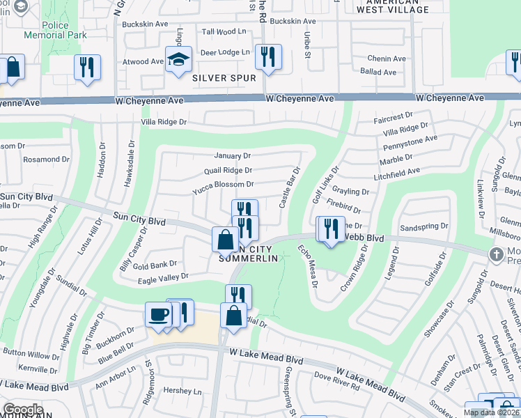 map of restaurants, bars, coffee shops, grocery stores, and more near 2817 Brianwood Court in Las Vegas
