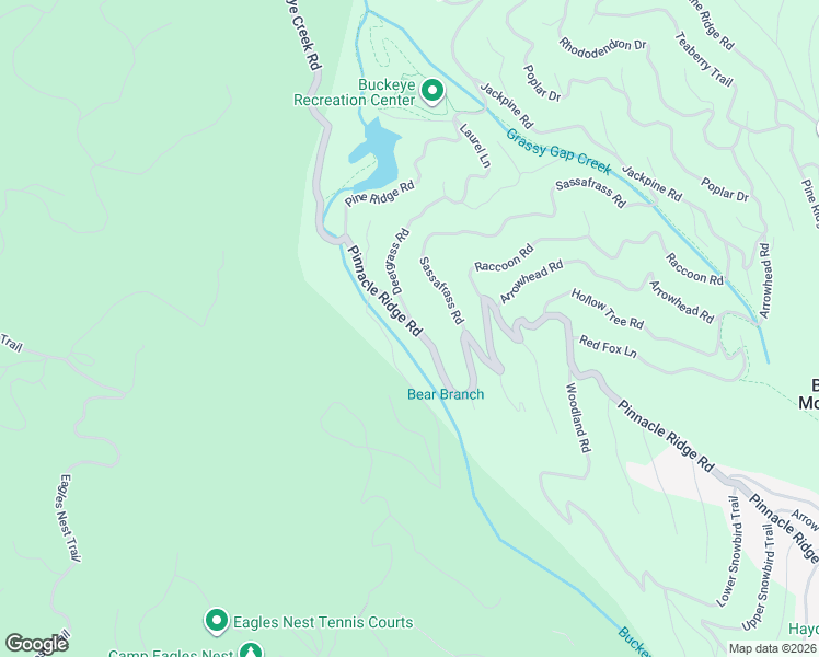 map of restaurants, bars, coffee shops, grocery stores, and more near 547 Pinnacle Ridge Road in Beech Mountain