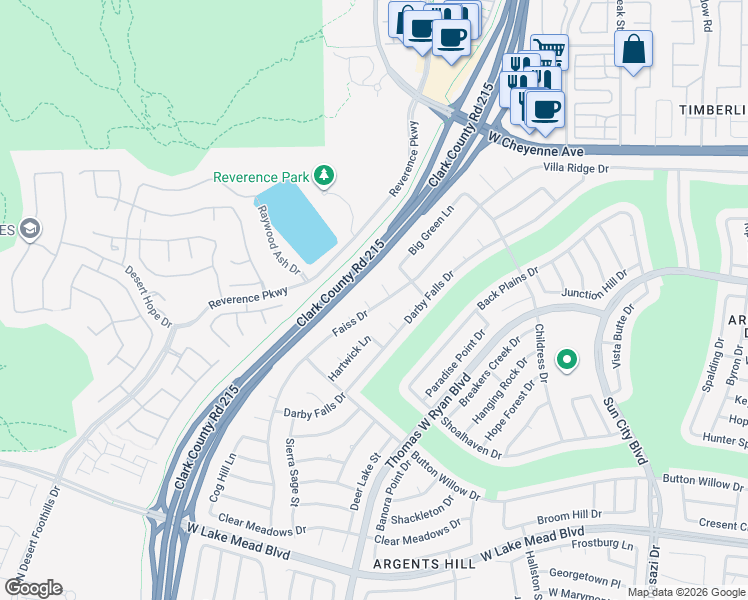 map of restaurants, bars, coffee shops, grocery stores, and more near 10712 Bennington Court in Las Vegas