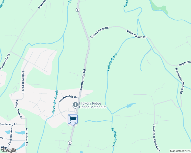 map of restaurants, bars, coffee shops, grocery stores, and more near 6065 Germanton Road in Winston-Salem