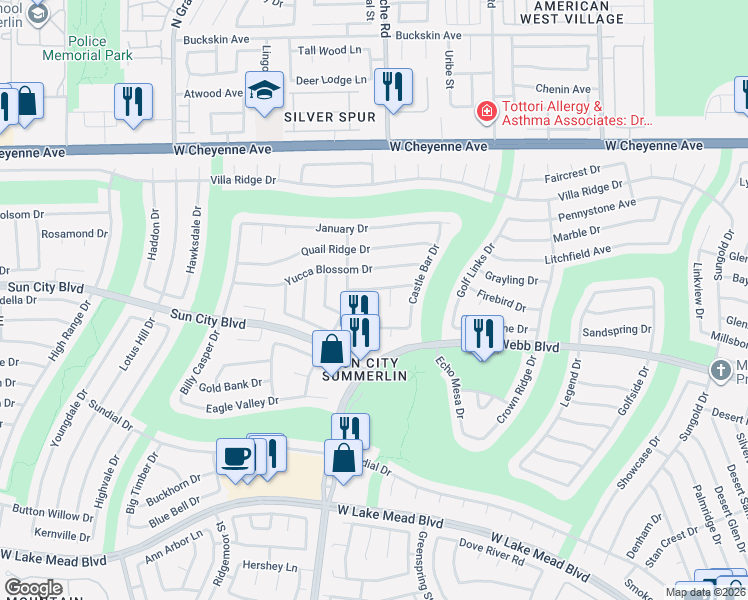 map of restaurants, bars, coffee shops, grocery stores, and more near 2817 Brianwood Court in Las Vegas