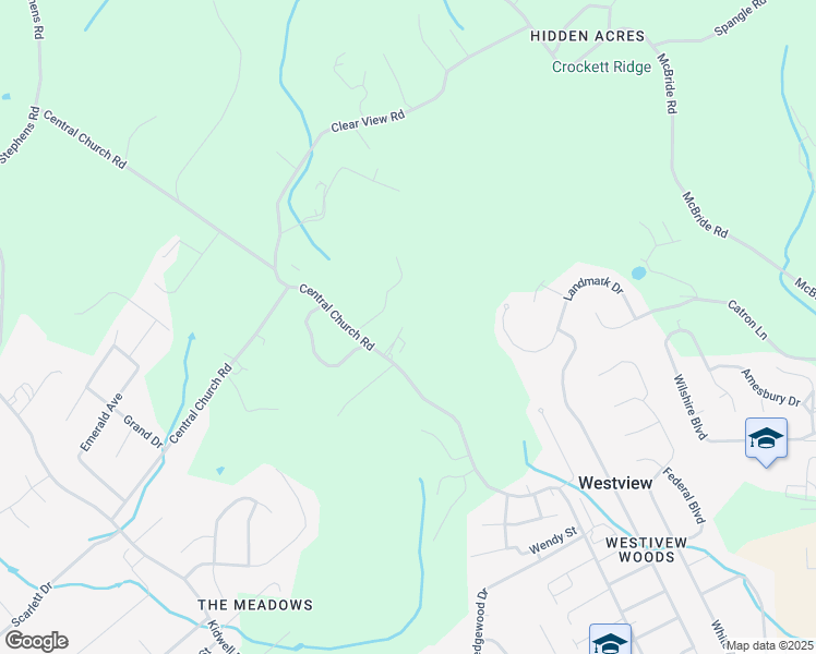map of restaurants, bars, coffee shops, grocery stores, and more near 1000 Central Church Road in Morristown