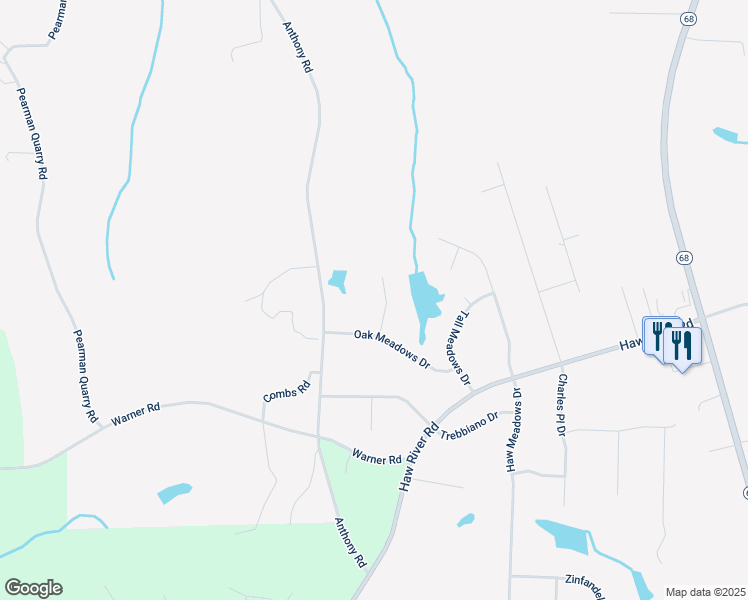 map of restaurants, bars, coffee shops, grocery stores, and more near 7703 Hap Court in Kernersville