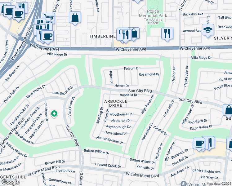 map of restaurants, bars, coffee shops, grocery stores, and more near 10040 Bundella Drive in Las Vegas