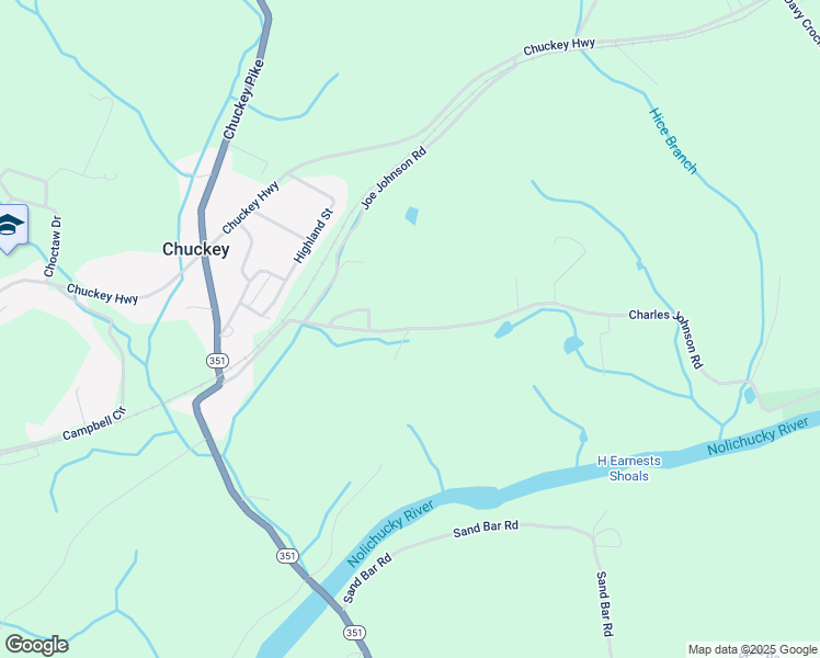 map of restaurants, bars, coffee shops, grocery stores, and more near Chuckey Overlook in Greene County