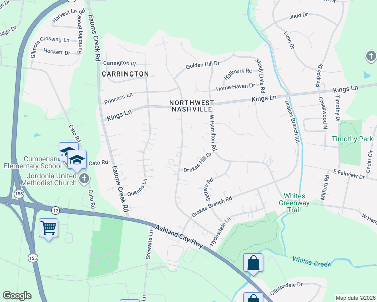 map of restaurants, bars, coffee shops, grocery stores, and more near 4364 Enchanted Circle in Nashville
