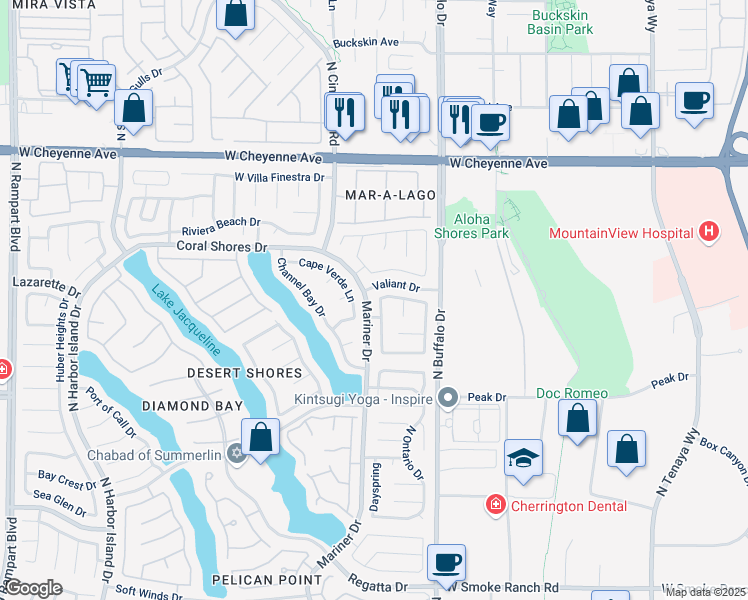 map of restaurants, bars, coffee shops, grocery stores, and more near 2921 Moonlight B in Las Vegas