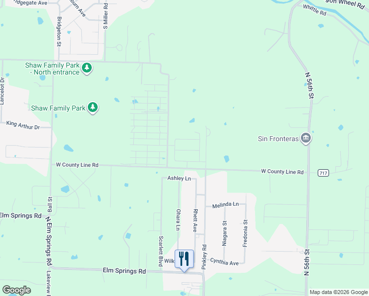 map of restaurants, bars, coffee shops, grocery stores, and more near 11900-14198 South Downum Road in Springdale