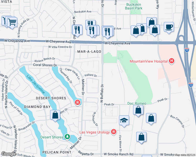 map of restaurants, bars, coffee shops, grocery stores, and more near 2909 North Reef Bay Lane in Las Vegas