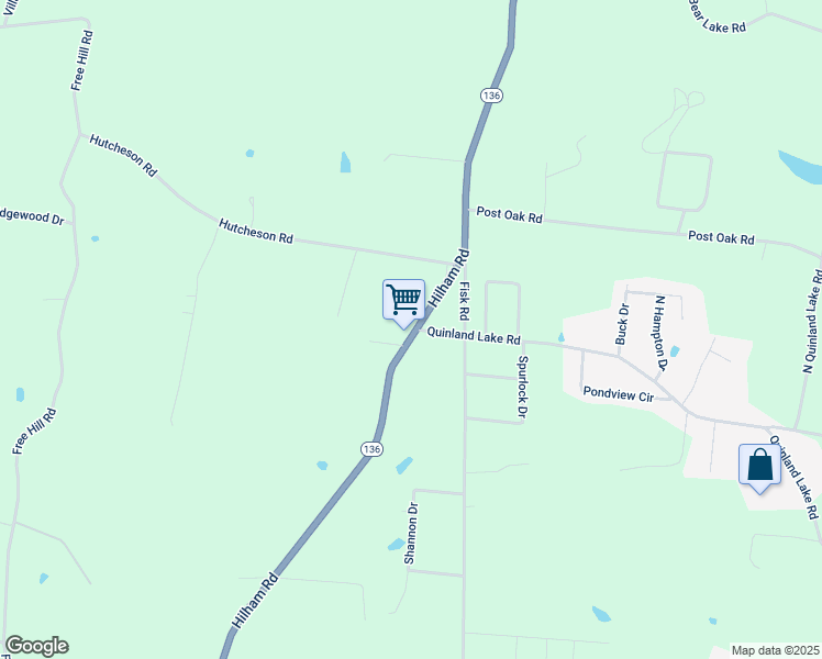 map of restaurants, bars, coffee shops, grocery stores, and more near 3590 Hilham Road in Cookeville