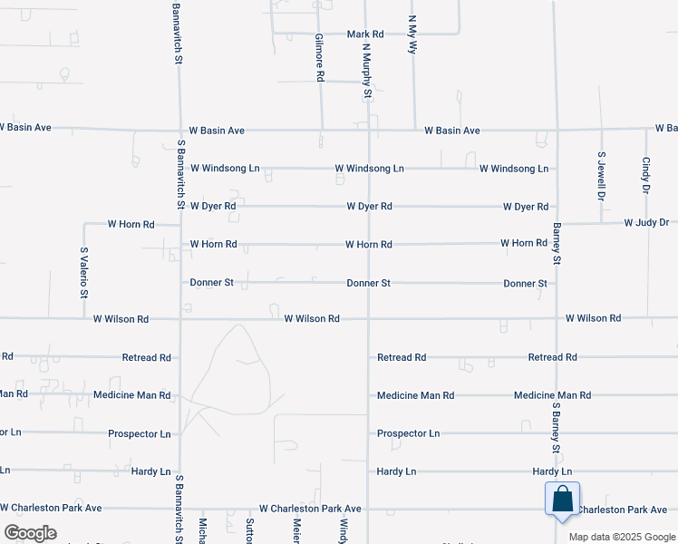 map of restaurants, bars, coffee shops, grocery stores, and more near 3580 West Donner Street in Pahrump