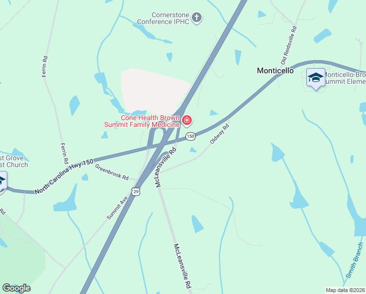 map of restaurants, bars, coffee shops, grocery stores, and more near 4902 North Carolina 150 in Browns Summit