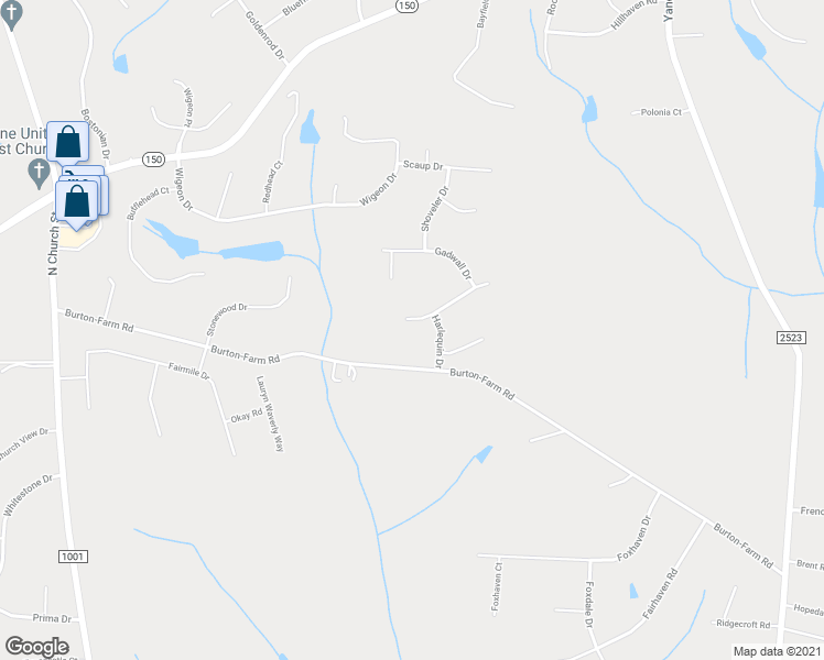 map of restaurants, bars, coffee shops, grocery stores, and more near 701 Old Squaw Drive in Greensboro