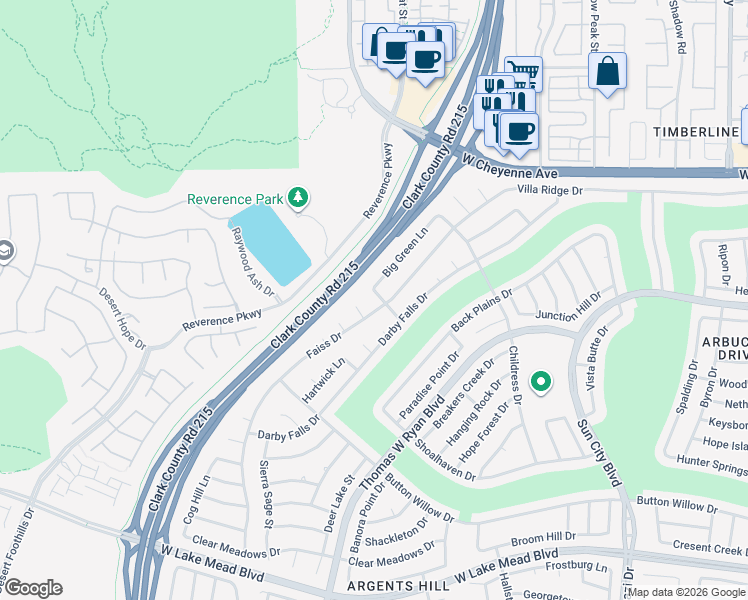 map of restaurants, bars, coffee shops, grocery stores, and more near 10717 Hunters Woods Place in Las Vegas