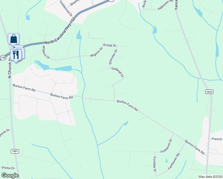 map of restaurants, bars, coffee shops, grocery stores, and more near 705 Old Squaw Drive in Greensboro