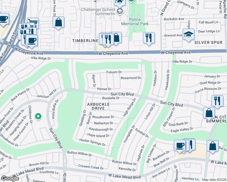 map of restaurants, bars, coffee shops, grocery stores, and more near 9929 Hemet Drive in Las Vegas